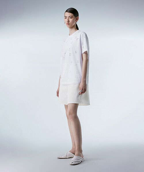 JNBY / ジェーエヌビーワイ Tシャツ | Laser-cut Floral Hollow T-Shirt / レースカットフローラルTシャツ | 詳細5