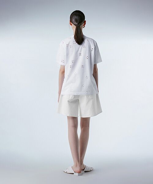 JNBY / ジェーエヌビーワイ Tシャツ | Laser-cut Floral Hollow T-Shirt / レースカットフローラルTシャツ | 詳細6