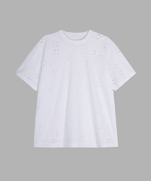 JNBY / ジェーエヌビーワイ Tシャツ | Laser-cut Floral Hollow T-Shirt / レースカットフローラルTシャツ | 詳細7