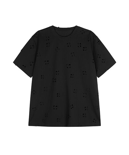 JNBY / ジェーエヌビーワイ Tシャツ | Laser-cut Floral Hollow T-Shirt / レースカットフローラルTシャツ | 詳細16