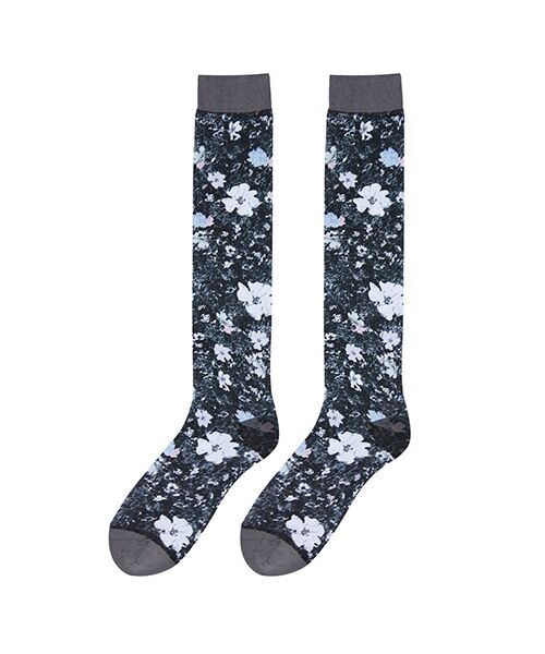 JNBY/ジェーエヌビーワイ Vintage Floral Knee-high Socks GRAY ONE SIZE JNBY/ジェーエヌビーワイ Vintage Floral Knee-high Socks GRAY ONE SIZE