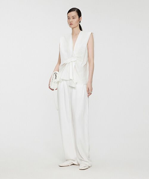 JNBY / ジェーエヌビーワイ シャツ・ブラウス | V-neck Pleated-front Sleeveless Shirt / Vネックフロントプリーツシャツ | 詳細3