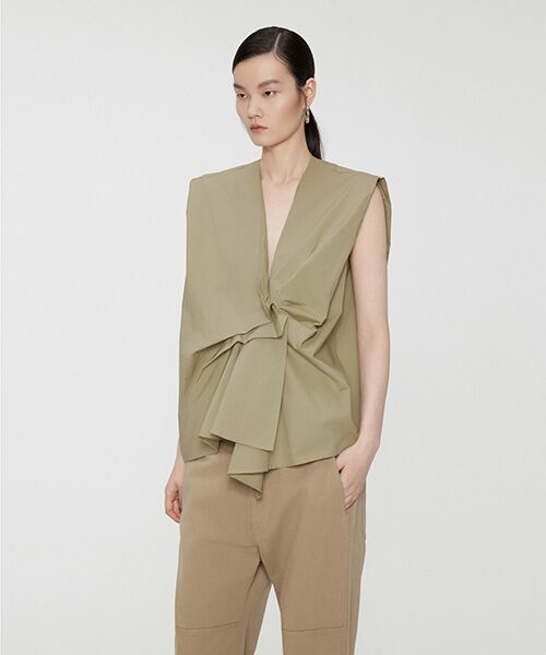 JNBY / ジェーエヌビーワイ シャツ・ブラウス | V-neck Pleated-front Sleeveless Shirt / Vネックフロントプリーツシャツ | 詳細19