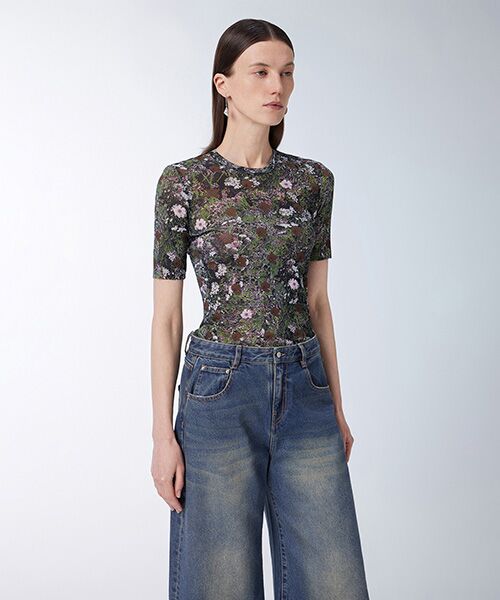 セール】 Floral-pattern Second Skin Top （シャツ・ブラウス
