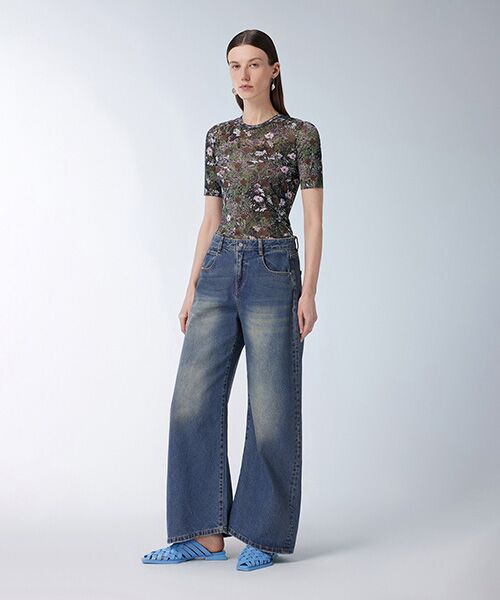 セール】 Floral-pattern Second Skin Top / フローラルセカンド