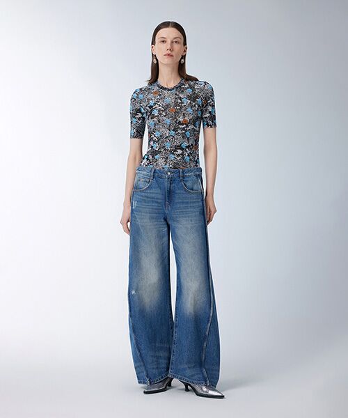 JNBY/ジェーエヌビーワイ Floral-pattern Second Skin Top SKY M JNBY/ジェーエヌビーワイ Floral-pattern Second Skin Top SKY M