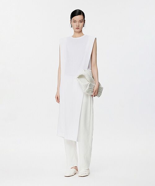 JNBY / ジェーエヌビーワイ ロング・マキシ丈ワンピース | Asymmetrical Sleeveless Summer Dress / アシンメトリーサマードレス(WHITE)