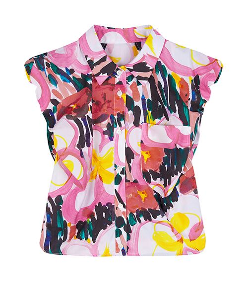 JNBY / ジェーエヌビーワイ シャツ・ブラウス | Abstract Hand-painted Floral Sleeveless Shirt / フローラフ スリーブレスシャツ | 詳細7