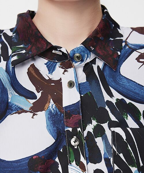 JNBY / ジェーエヌビーワイ シャツ・ブラウス | Abstract Hand-painted Floral Sleeveless Shirt / フローラフ スリーブレスシャツ | 詳細12