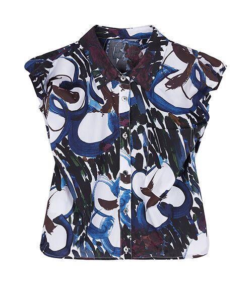 JNBY / ジェーエヌビーワイ シャツ・ブラウス | Abstract Hand-painted Floral Sleeveless Shirt / フローラフ スリーブレスシャツ | 詳細16