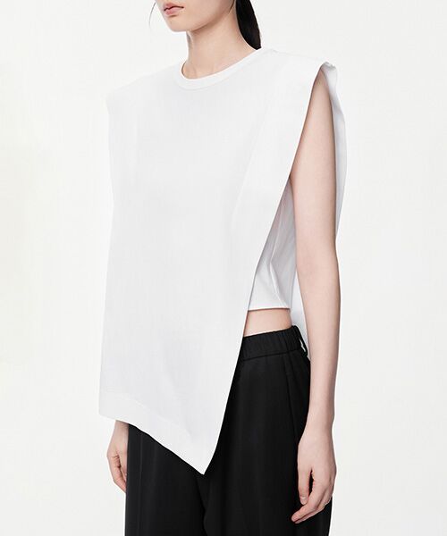 JNBY / ジェーエヌビーワイ シャツ・ブラウス | Sophisticated Block-structure Sleeveless T-shirt / ノースリーブTシャツ | 詳細2