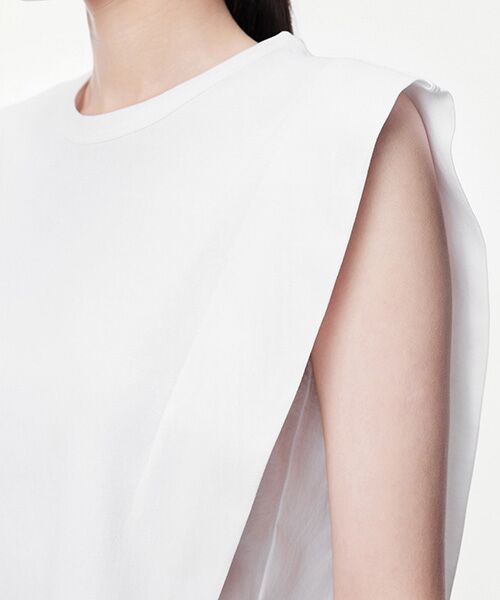 JNBY / ジェーエヌビーワイ シャツ・ブラウス | Sophisticated Block-structure Sleeveless T-shirt / ノースリーブTシャツ | 詳細3