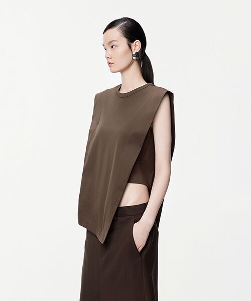 JNBY / ジェーエヌビーワイ シャツ・ブラウス | Sophisticated Block-structure Sleeveless T-shirt / ノースリーブTシャツ | 詳細10