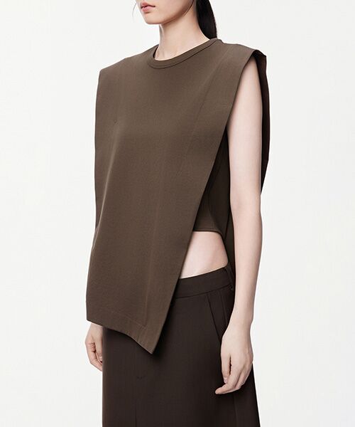 JNBY / ジェーエヌビーワイ シャツ・ブラウス | Sophisticated Block-structure Sleeveless T-shirt / ノースリーブTシャツ | 詳細11