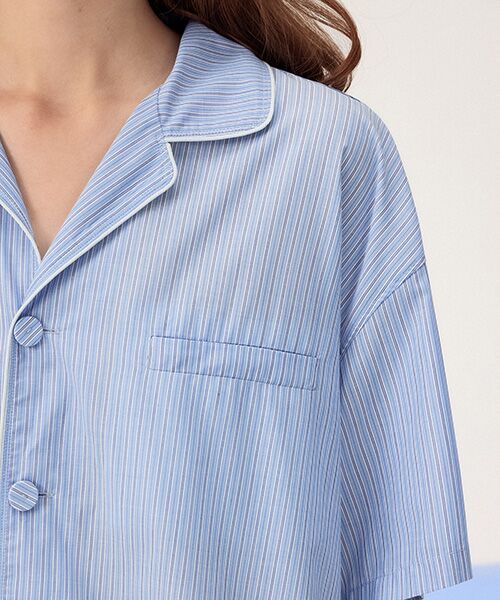 JNBY / ジェーエヌビーワイ ルームウェア | HOME Unisex Striped Lounge Shirt / ユニセックス ストライプラウンジシャツ | 詳細11