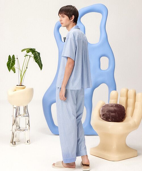 JNBY / ジェーエヌビーワイ ルームウェア | HOME Unisex Striped Lounge Shirt / ユニセックス ストライプラウンジシャツ | 詳細17