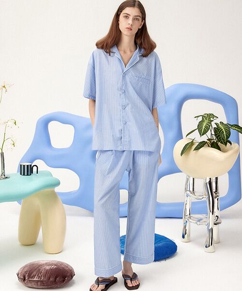 JNBY / ジェーエヌビーワイ ルームウェア | HOME Unisex Striped Lounge Shirt / ユニセックス ストライプラウンジシャツ | 詳細22