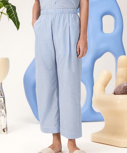 JNBY/ジェーエヌビーワイ HOME Unisex Striped Lounge Trousers PASTEL BLUE S JNBY/ジェーエヌビーワイ HOME Unisex Striped Lounge Trousers PASTEL BLUE S