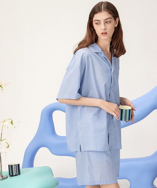 JNBY / ジェーエヌビーワイ ルームウェア | HOME Unisex Striped Lounge Shorts / ユニセックス  ストライプラウンジショートパンツ | 詳細8