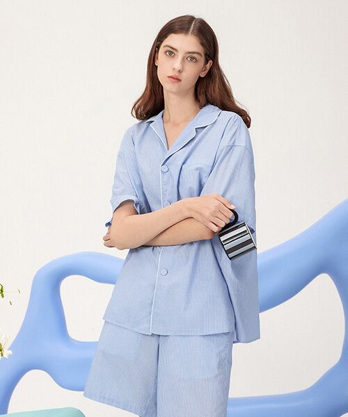 JNBY / ジェーエヌビーワイ ルームウェア | HOME Unisex Striped Lounge Shorts / ユニセックス  ストライプラウンジショートパンツ | 詳細14