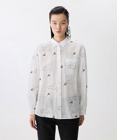 JNBY / ジェーエヌビーワイ シャツ・ブラウス | Embroidered Cat Linen Shirt / キャットリネンシャツ
