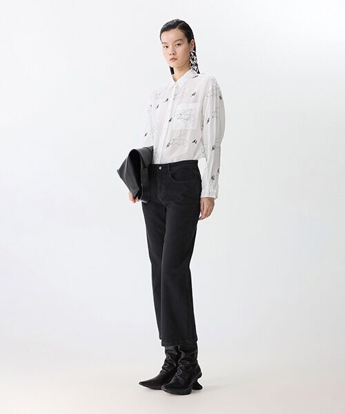 JNBY / ジェーエヌビーワイ シャツ・ブラウス | Embroidered Cat Linen Shirt / キャットリネンシャツ | 詳細6