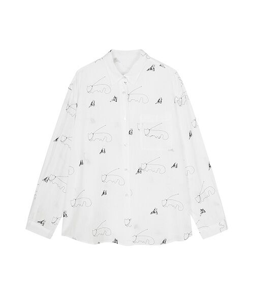 JNBY / ジェーエヌビーワイ シャツ・ブラウス | Embroidered Cat Linen Shirt / キャットリネンシャツ | 詳細9