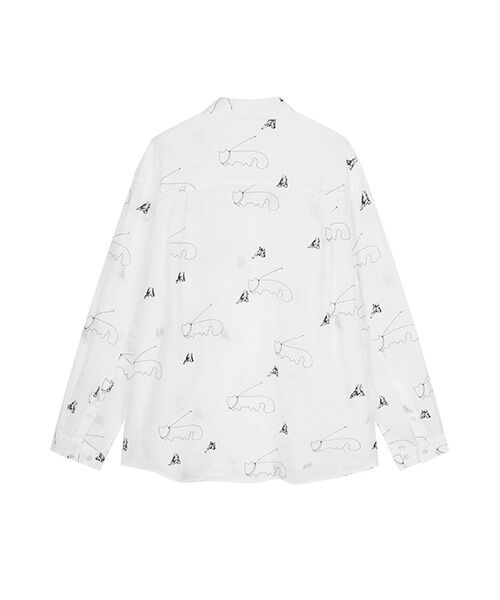 JNBY / ジェーエヌビーワイ シャツ・ブラウス | Embroidered Cat Linen Shirt / キャットリネンシャツ | 詳細10