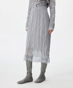 JNBY / ジェーエヌビーワイ ミニ・ひざ丈スカート | Shimmer Lace Knit Skirt / レースニットスカート