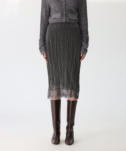 JNBY / ジェーエヌビーワイ ミニ・ひざ丈スカート | Shimmer Lace Knit Skirt / レースニットスカート | 詳細1