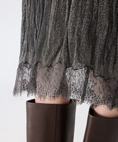 JNBY / ジェーエヌビーワイ ミニ・ひざ丈スカート | Shimmer Lace Knit Skirt / レースニットスカート | 詳細4