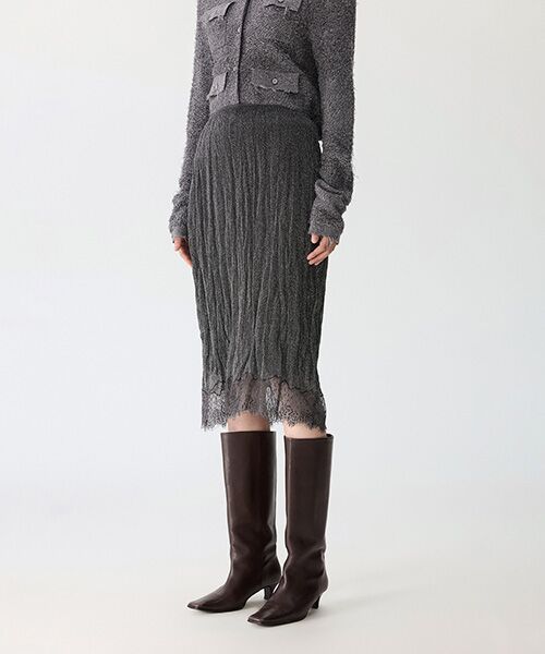 JNBY/ジェーエヌビーワイ Shimmer Lace Knit Skirt DARK GRAY M JNBY/ジェーエヌビーワイ Shimmer Lace Knit Skirt DARK GRAY M