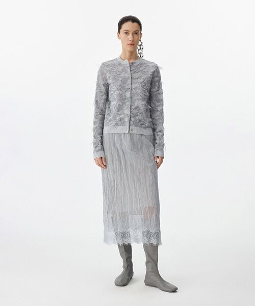 JNBY / ジェーエヌビーワイ ミニ・ひざ丈スカート | Shimmer Lace Knit Skirt / レースニットスカート | 詳細18