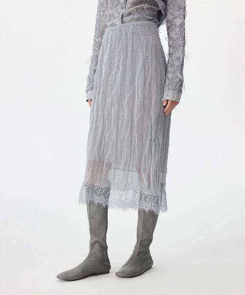 JNBY/ジェーエヌビーワイ Shimmer Lace Knit Skirt LIGHT GRAY L JNBY/ジェーエヌビーワイ Shimmer Lace Knit Skirt LIGHT GRAY L