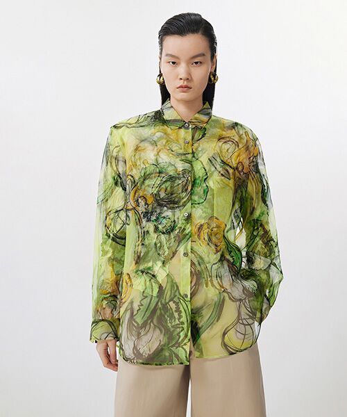 JNBY/ジェーエヌビーワイ Sheer Botanical Shirt LEMON M JNBY/ジェーエヌビーワイ Sheer Botanical Shirt LEMON M