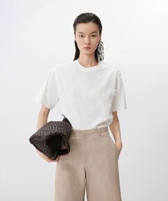 JNBY / ジェーエヌビーワイ Tシャツ | Ethereal Bloom Tulle T-shirt / チュールTシャツ