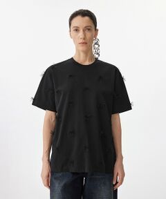 JNBY / ジェーエヌビーワイ Tシャツ | Ethereal Bloom Tulle T-shirt / チュールTシャツ