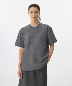 JNBY / ジェーエヌビーワイ Tシャツ | Ethereal Bloom Tulle T-shirt / チュールTシャツ