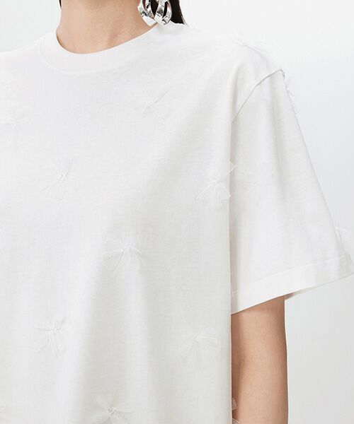 JNBY / ジェーエヌビーワイ Tシャツ | Ethereal Bloom Tulle T-shirt / チュールTシャツ | 詳細2