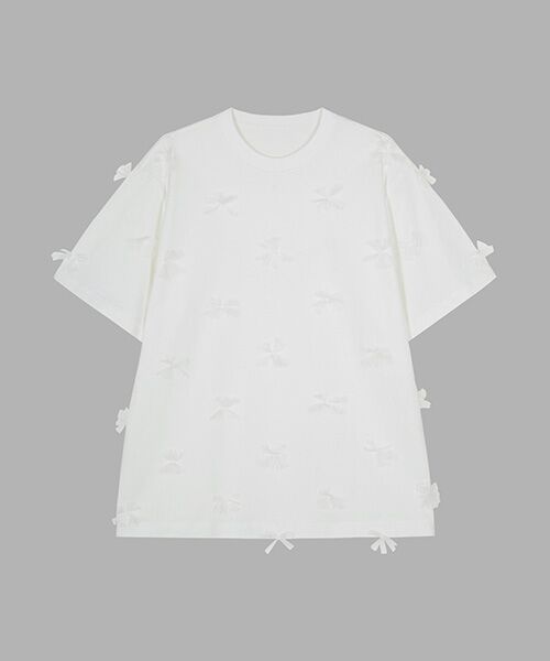 JNBY / ジェーエヌビーワイ Tシャツ | Ethereal Bloom Tulle T-shirt / チュールTシャツ | 詳細7