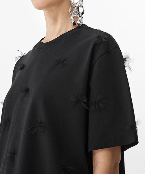 JNBY / ジェーエヌビーワイ Tシャツ | Ethereal Bloom Tulle T-shirt / チュールTシャツ | 詳細11