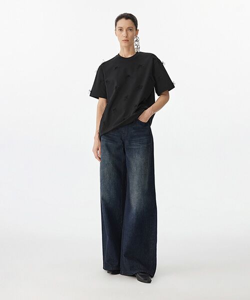 JNBY / ジェーエヌビーワイ Tシャツ | Ethereal Bloom Tulle T-shirt / チュールTシャツ | 詳細12