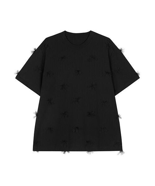 JNBY / ジェーエヌビーワイ Tシャツ | Ethereal Bloom Tulle T-shirt / チュールTシャツ | 詳細15