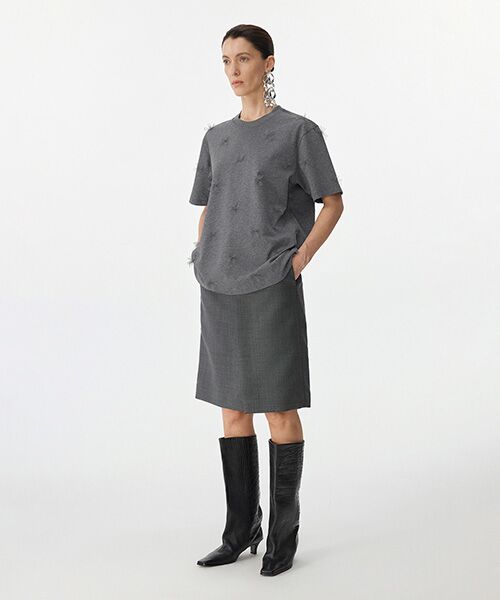 JNBY / ジェーエヌビーワイ Tシャツ | Ethereal Bloom Tulle T-shirt / チュールTシャツ | 詳細20