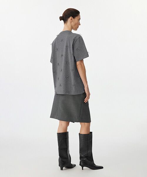 JNBY / ジェーエヌビーワイ Tシャツ | Ethereal Bloom Tulle T-shirt / チュールTシャツ | 詳細21