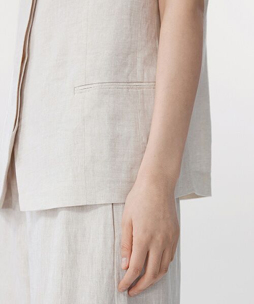 JNBY / ジェーエヌビーワイ ベスト | Minimal Linen Vest / ミニマル リネンベスト | 詳細3
