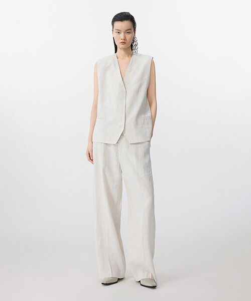 JNBY / ジェーエヌビーワイ ベスト | Minimal Linen Vest / ミニマル リネンベスト | 詳細4