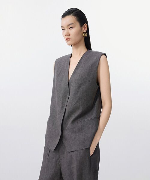 JNBY / ジェーエヌビーワイ ベスト | Minimal Linen Vest / ミニマル リネンベスト | 詳細10
