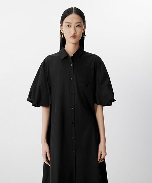 Balloon-sleeve Relaxed Dress （ロング・マキシ丈ワンピース