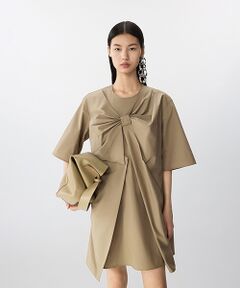 JNBY / ジェーエヌビーワイ ミニ丈・ひざ丈ワンピース | Breeze Tie Asym Dress / リボンワンピースドレス